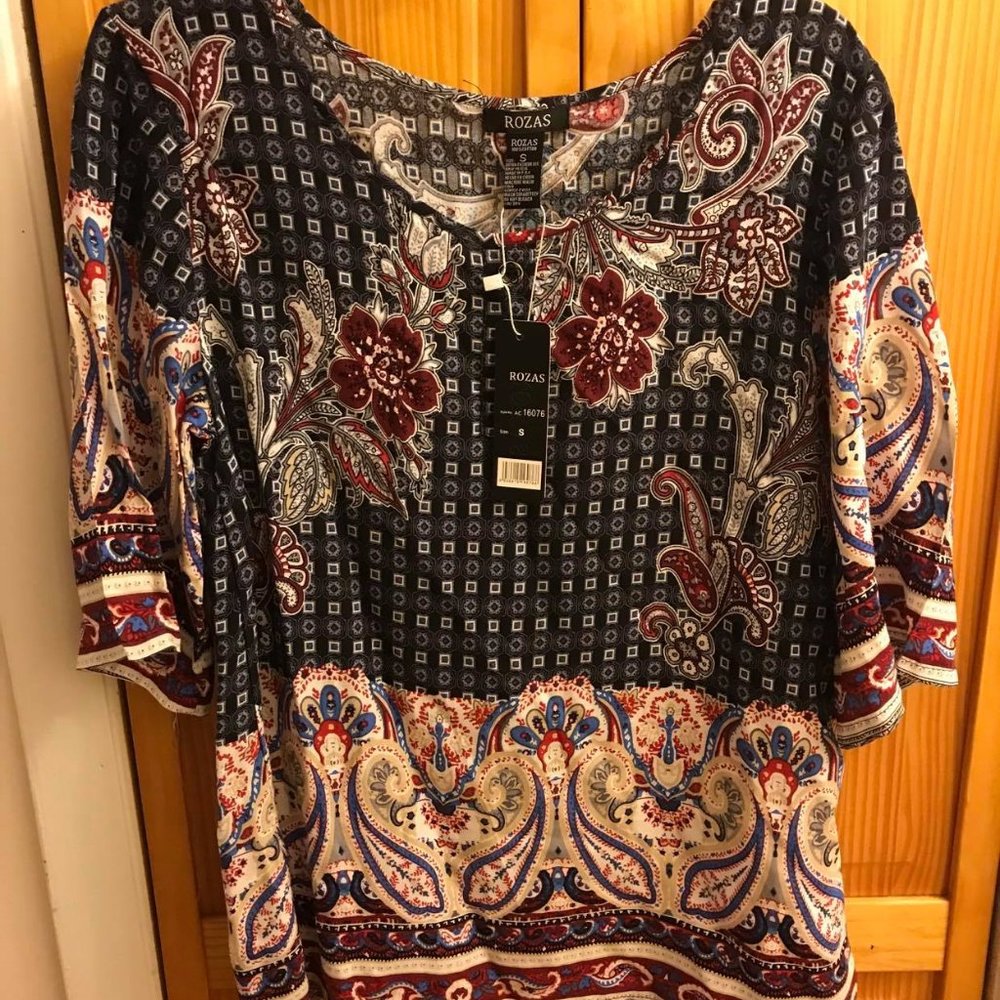multicolored blouse